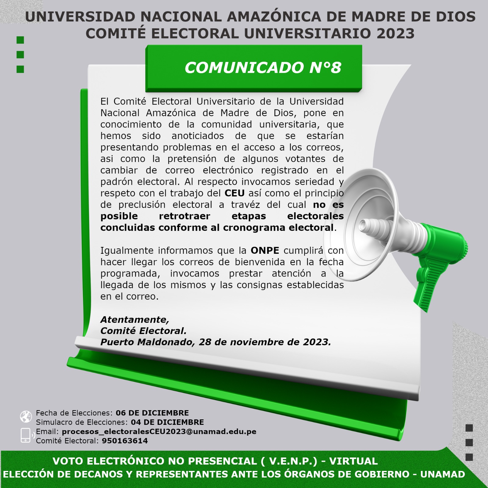 COMITÉ ELECTORAL UNIVERSITARIO 2023