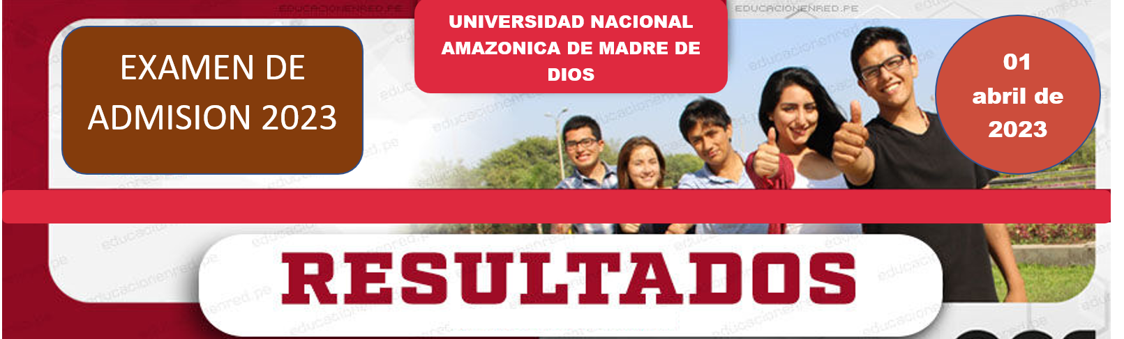 RESULTADOS EXAMEN DE ADMISION