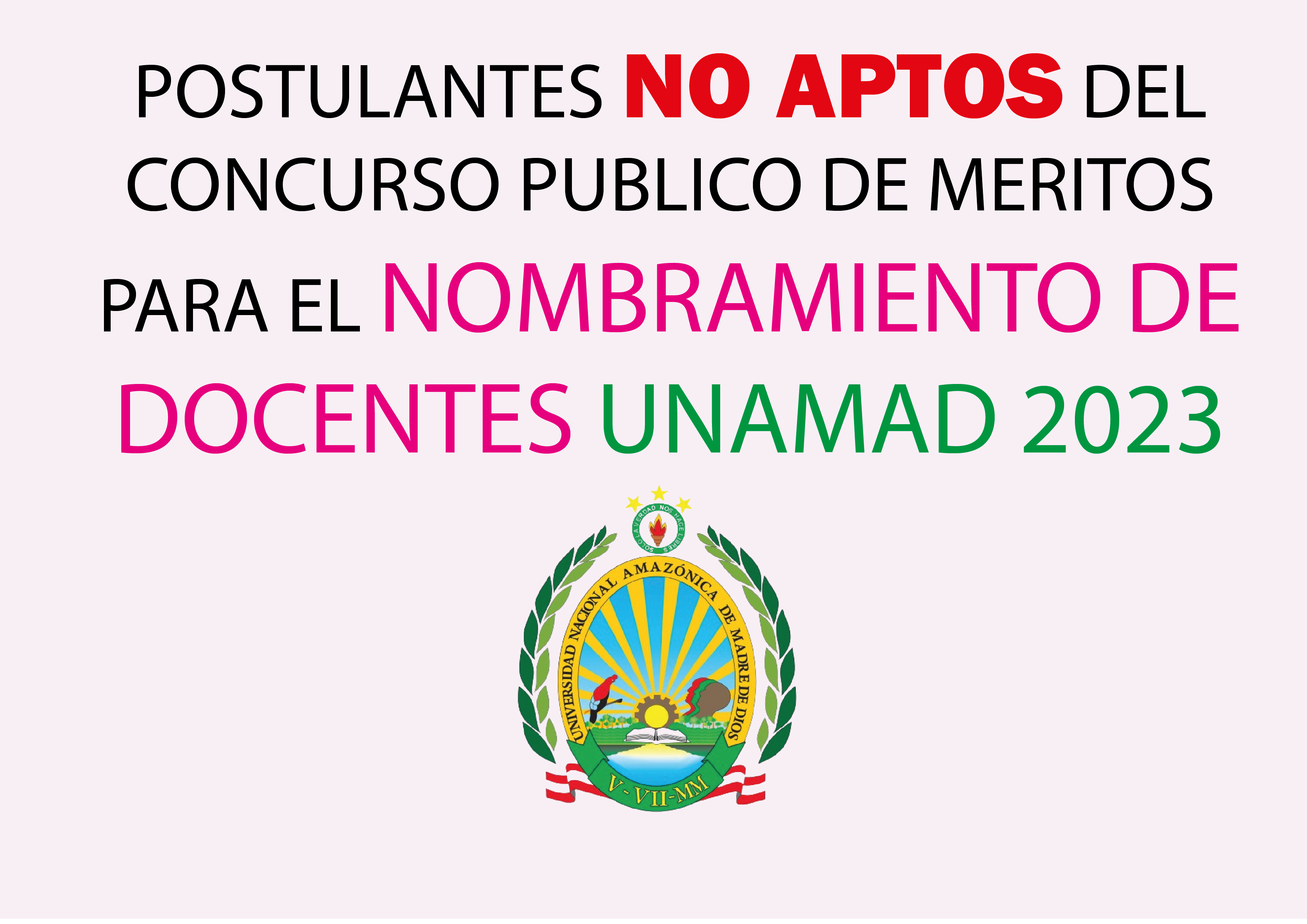 Nombramiento de Docentes  UNAMAD 2023
