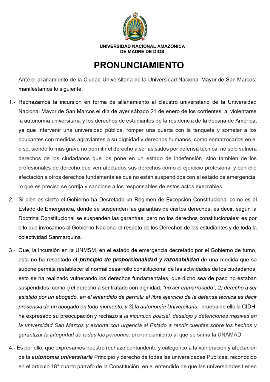 PRONUNCIAMIENTO