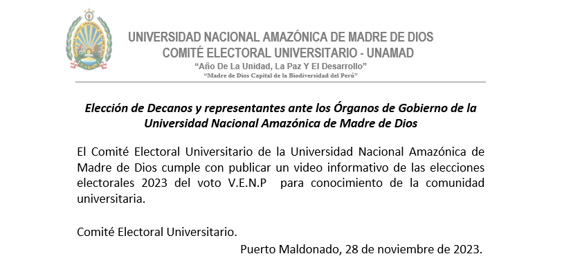 ELECCIONES UNAMAD
