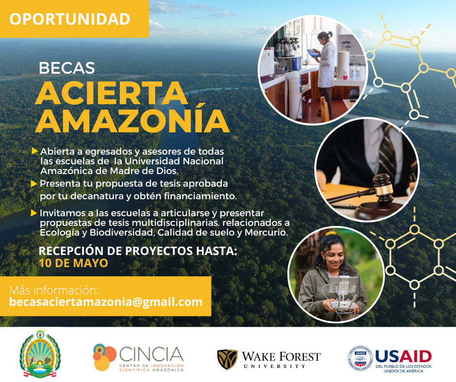 CINCIA Y UNAMAD REALIZAN LANZAMIENTO DE PROGRAMA DE BECAS ACIERTA AMAZONIA 2023.